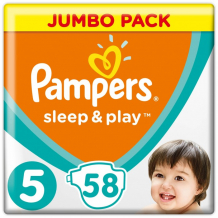 Купить pampers подгузники sleep & play jumbo р.5 (11-16 кг) 58 шт. pa-81664430