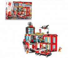 Купить конструктор enlighten brick пожарная станция с фигурками и аксессуарами 693 детали brick12014