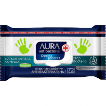 Купить влажные салфетки aura антибактериальные, 72 шт ( id 16213511 )