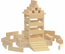 Купить деревянная игрушка краснокамская игрушка брусочки строительные 122 детали к-04