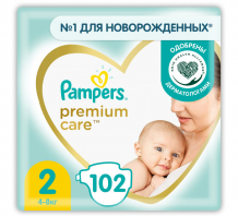 Купить pampers подгузники premium care mini 2р. (4-8кг) 102 шт. 81662776