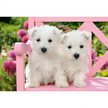 Купить пазл castorland "два белых щенка", 1500 деталей ( id 13138047 )