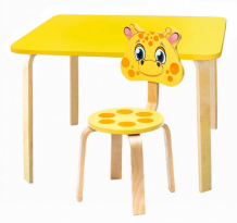 Купить polli tolli комплект детской мебели мордочки с желтым столиком 