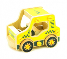 Купить конструктор мир деревянных игрушек машина такси д427