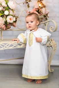 Купить рубашка крестильная alivia kids русская традиция, цвет: белый ( id 9532740 )