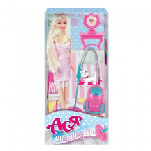 Купить toys lab кукла ася блондинка в розовом платье с пылесосом уборка 35081