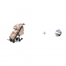 Купить санки-коляска pikate compact military с меховой накладкой на козырек 