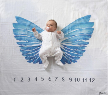 Купить пеленка mamsis для фото синие крылья 120х120 см mp-214