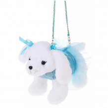 Купить мягкая игрушка fluffy family сумочка белый щенок 24 см 681983