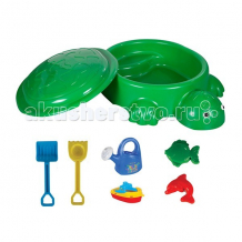 Купить pilsan песочница черепаха с крышкой и игрушками 06097/06-097