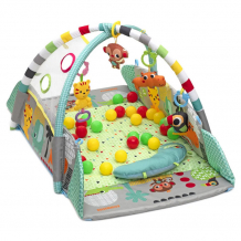 Купить развивающий коврик funkids ball pit activity gym с бортиками, подвесными игрушками, подушечкой и шариками 14118-29949