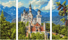 Купить schipper картина по номерам триптих замок нойшванштайн 80х50 см 9260837