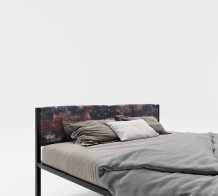 Купить подростковая кровать roomiroom двуспальная металлическая с мягким изголовьем космос 200х140 