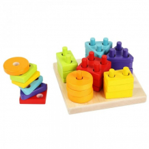 Купить деревянная игрушка cubika сортер геометрические фигуры (25 деталей) 13814