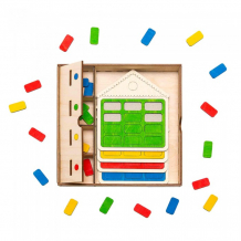 Купить деревянная игрушка нумикон мозаика сортер домики с карточками 00706