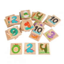 Купить деревянная игрушка игрушки из дерева мемо-игра дино-цифры д448