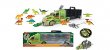 Купить jinjia toys автовоз-чемодан с туннелем, 10-ю динозаврами и машинкой jb0403383