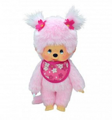 Купить мягкая игрушка monchhichi девочка с розовой шерсткой в слюнявчике сакура 20 см ( id 9989436 )
