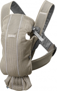 Купить рюкзак-переноска baby bjorn mini 3d mesh, серо-бежевый babybjorn 997006041