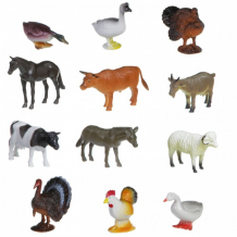 Купить bondibon набор животных ребятам о зверятах домашние животные и птицы 4 дюйма 12 шт. вв1635