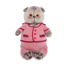 Купить мягкая игрушка budi basa кот басик в красном пиджаке и брюках в ёлочку, 19 см ( id 10301664 )