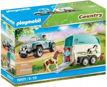 Купить playmobil игровой набор трейлер для пони 70511