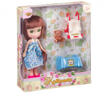 Купить yako кукла катенька 16.5 см с набором мебели (кроватка и коляска) д87582