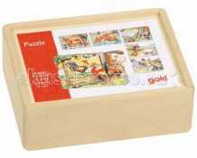 Купить деревянная игрушка goki кубики 3x4 ферма 57878