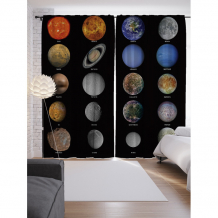 Купить joyarty шторы с фотопечатью мечты о далёких планетах из сатена 290х265 см p_1468_145x265