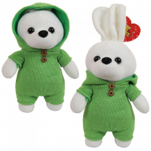 Купить мягкая игрушка abtoys knitted зайка вязаный 22 см в зеленом костюмчике m5149