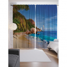 Купить joyarty шторы с фотопечатью волнительный пляж из сатена 290х265 см p_8186_145x265