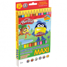 Купить цветные карандаши "maxi" 12 цветов, play-doh ( id 4614751 )