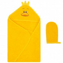 Комплект для купания Leader Kids полотенце/рукавица-мочалка 75 х 100 см, цвет: желтый ( ID 12452122 )
