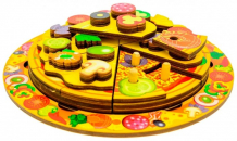 Купить деревянная игрушка нескучные игры пицца 5 слоев (54 элемента ) 7918