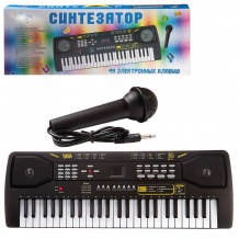 Купить музыкальный инструмент abtoys синтезатор (пианино электронное) с адаптером 49 клавиш d-00084