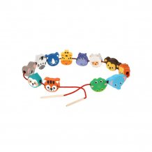 Купить деревянная игрушка mapacha шнуровка-фигурки зоопарк (12 деталей) 76856