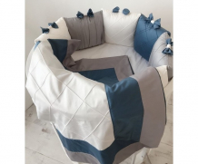 Купить комплект в кроватку krisfi космос (13 предметов) для овальной кроватки бповал10062