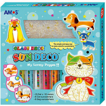 Купить набор витражных красок amos "собаки и кошки", 10 цветов по 10,5 мл ( id 8401981 )