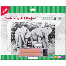 Купить набор для рисования скетча greenwich line «слоны» ( id 8276466 )