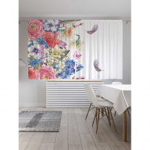 Купить joyarty классические шторы весенние цветы серия oxford delux 2 полотна 145x180 см pox_25363_145x180
