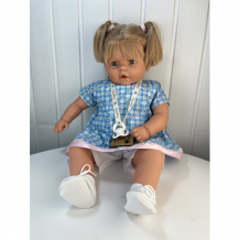 Купить lamagik s.l. кукла-пупс бобо блондинка с хвостиками в голубом платье и белой кофточке 65 см 5127
