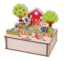 Купить деревянная игрушка mapacha головоломка-панорама веселая ферма 962098
