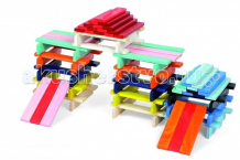 Купить деревянная игрушка janod конструктор разноцветные планки j08068