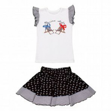 Купить комплект футболка/юбка счастливая малинка, цвет: белый/синий ( id 12082342 )