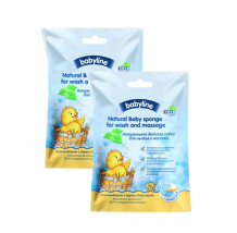 Купить мочалка babyline натуральная детская губка для мытья и массажа 2 шт. db050х2