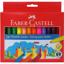 Купить фломастеры faber-castell jumbo, 24 цвета, смываемые ( id 10524494 )