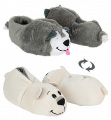 Тапочки Вывернушки 1Toy Хаски-Полярный медведь, цвет: серый/белый ( ID 10123710 )