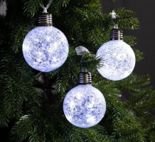 Купить luazon lighting набор елочных шаров со светодиодами звездочки серебряные 