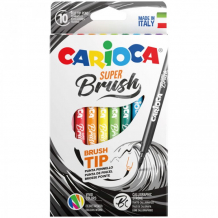Купить фломастеры carioca с кистевым пишущим узлом super brush 10 цветов 42937