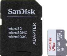 Купить sandisk карта памяти microsdhc ultra 64gb class 10 с адаптером sd 